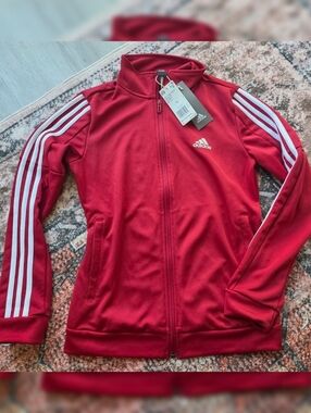 Adidas WTS Team Sports Red Zip Up Track Jacket Size Small